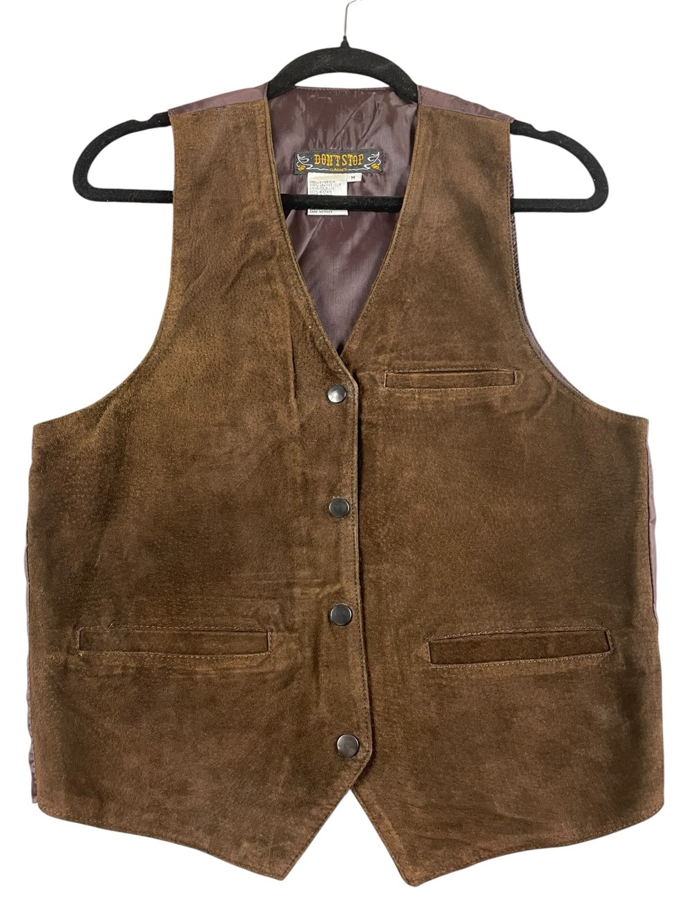Vtg Brown Suede Leather Timeless Western Rodeo Festival Biker Vest - Sz M